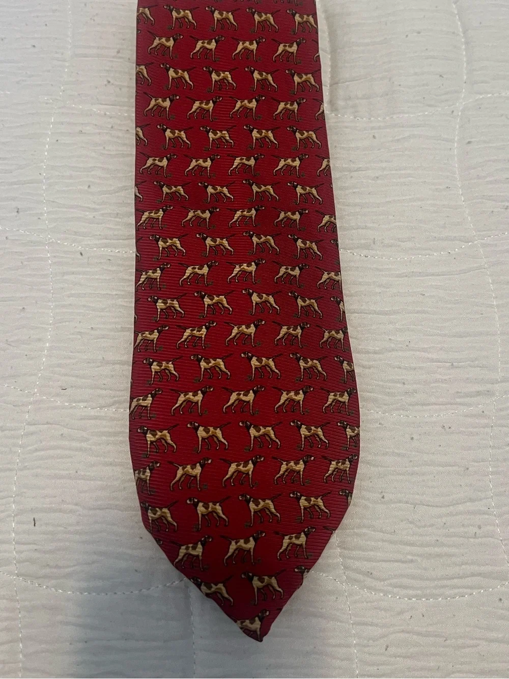 Red Novelty Dog Pattern Men's Tie